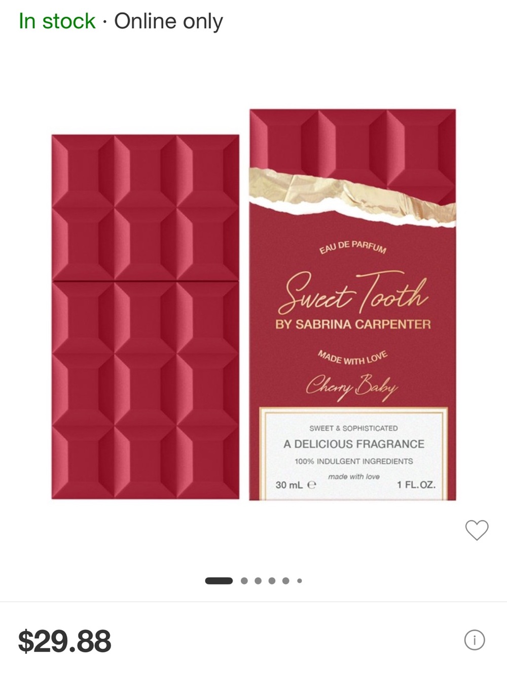 Sweet Tooth Cherry Baby Eau de Parfum by Sabrina Carpenter - Red - Picture 3 of 4